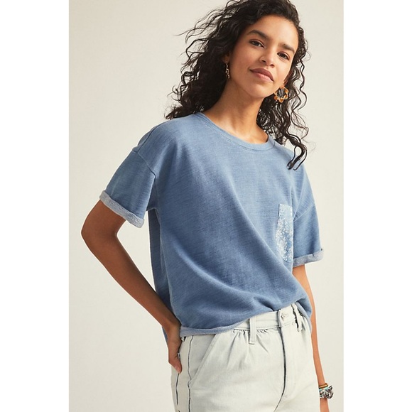 Anthropologie Pilcro Sutton Crop Tshirt - Picture 2 of 4